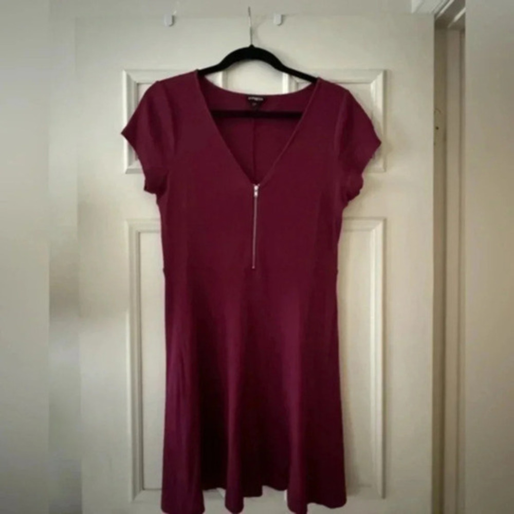 Express Red Dress.  Zipper front.  Size Medium